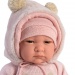 Llorens: Reborn limitált kiadású élethű újszülött baba rókás kötött ruhában 42cm-es