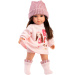 Llorens: Sara 35cm-es baba rózsaszín kötött sapkában