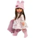 Llorens: Sara 35cm-es baba rózsaszín virágos szoknyában