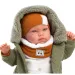 Llorens: Talo Sonrisas 42cm-es kacagó újszülött baba kapucnis kabátban