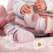 Llorens: Tina 44cm-es baba csíkos ruhában