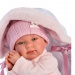 Llorens: Tina 44cm-es síró baba mintás pólyával
