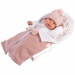 Llorens: Tina 44cm-es síró baba rózsaszín pelenkázóval