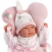 Llorens: Tina 44cm-es síró baba rózsaszín pólyában