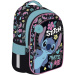 Disney Stitch mintás 4 rekeszes iskolatáska, hátizsák kék pomponnal BPL58 40x29x19 cm