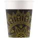 Mandala fekete-arany papírpohár 8db-os szett 200ml
