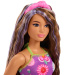 Barbie: Fashionista Barátnők virágos ruhás divatbaba lila tincsekkel – Mattel