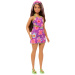 Barbie: Fashionista Barátnők virágos ruhás divatbaba lila tincsekkel – Mattel