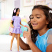 Barbie: Fashionista Barátnők stílusos divatbaba fejhallgatóval lila ruhában – Mattel