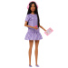 Barbie: Fashionista Barátnők stílusos divatbaba fejhallgatóval lila ruhában – Mattel