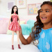 Barbie: Fashionista Barátnők barna hajú stílusos divatbaba leopárdmintás ruhában – Mattel