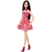 Barbie: Fashionista Barátnők barna hajú stílusos divatbaba leopárdmintás ruhában – Mattel