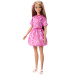 Barbie: Fashionista Barátnők stílusos divatbaba rózsaszín kendőmintás ruhában - Mattel