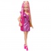 Barbie: Totally Hair baba 2. sorozat - hosszú hajú baba pink ruhában kiegészítőkkel - Mattel