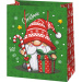 Merry Christmas ajándékos manó mintás nagy méretű ajándéktáska 26x13x33cm