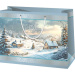 Merry Christmas havas táj mintás közepes méretű ajándéktáska 18x23x10cm