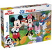 Mickey egér 2 az 1-ben 24db-os puzzle és színező 35x25cm - Lisciani
