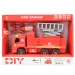 Fire Engine: Emelőkosaras szétszerelhető tűzoltóautó szerszámokkal és hanggal 20cm