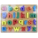 ABC színes fa kisbetű formakirakós 30x22cm