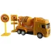 Nagy építkezés járművekkel épülettel és helikopterrel 9db-os játékszett