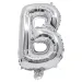 Betű formájú fólia lufi ezüst színben – B betű 32cm