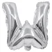 Betű formájú fólia lufi ezüst színben – W betű 32cm