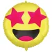 Emoji fólia lufi – Csillagos szemű mosolygós arc 46cm
