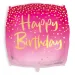Négyzet alakú Boldog Szülinapot lufi 46 cm - pink