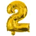 Számos fólia lufi arany színben – 2-es szám 32cm