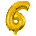 Számos fólia lufi arany színben – 6-os szám 32cm