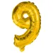 Számos fólia lufi arany színben – 9-es szám 86cm