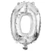 Számos fólia lufi ezüst színben – 0-ás szám 32cm