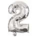 Számos fólia lufi ezüst színben – 2-es szám 86cm