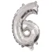 Számos fólia lufi ezüst színben – 6-os szám 86cm