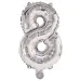 Számos fólia lufi ezüst színben – 8-as szám 86cm