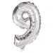 Számos fólia lufi ezüst színben – 9-es szám 86cm