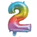 Számos fólia lufi metál szivárvány színben – 2-es szám 34cm