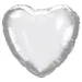 Szív alakú fólia lufi – ezüst 46cm
