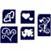 Szív csillámtetoválás sablon szett 5db-os